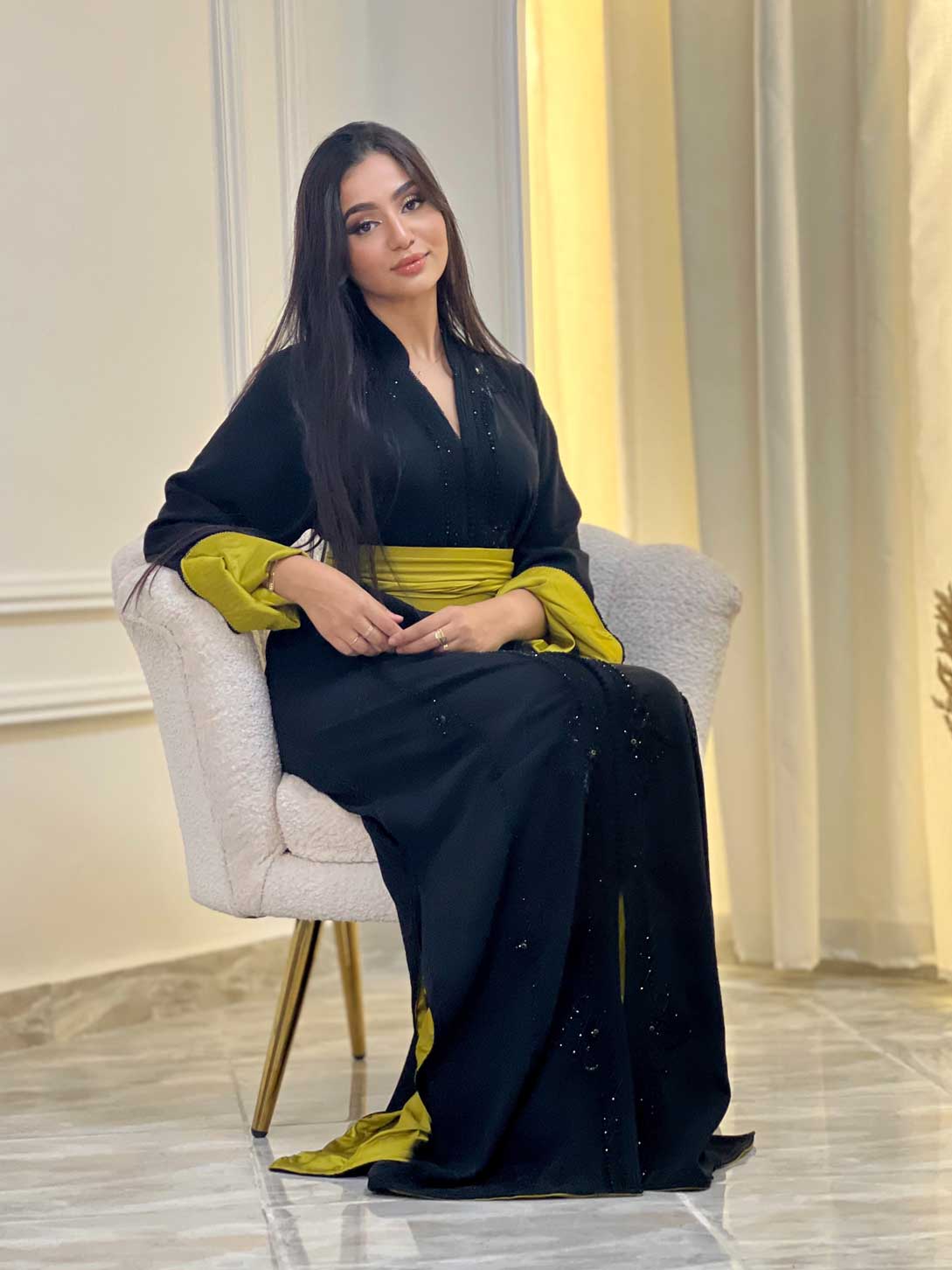 Caftan noir classique