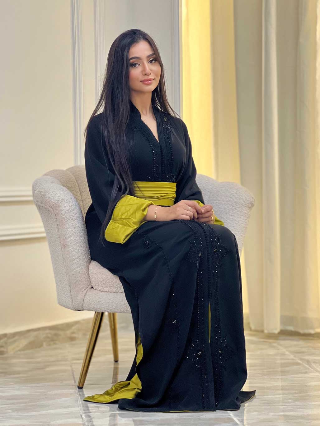 Caftan noir classique